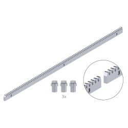 Hrebeň INOX 30x10mm, L-1000mm, M4, max. do 1900kg, 3x úchyt+skrutky, nerezový Hrebeň INOX 30x10mm, L-1000mm, M4, max. do 1900kg, 3x úchyt+skrutky, nerezový